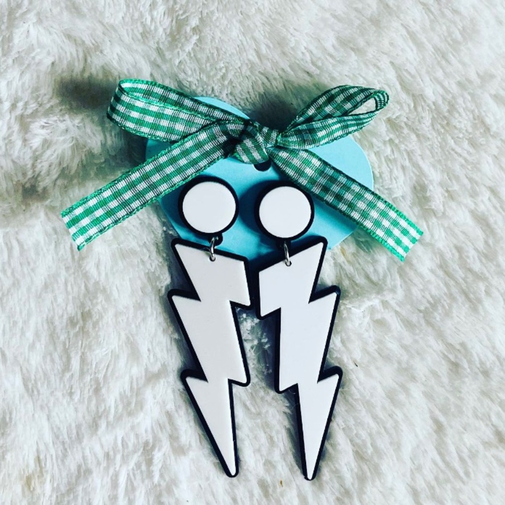 ❤️Lightning bolt acrylic earrings -Fast ship